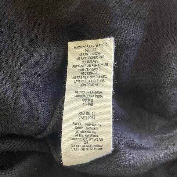 Free People Mini Dress Size XS Oxford Embroidered Black Floral Boho Goth Witchy - Picture 14 of 16